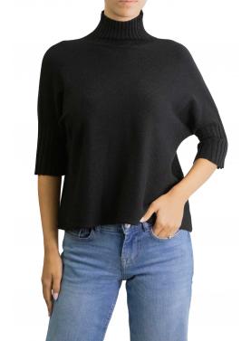 Maglioncino tinta unita collo alto manica 3/4 